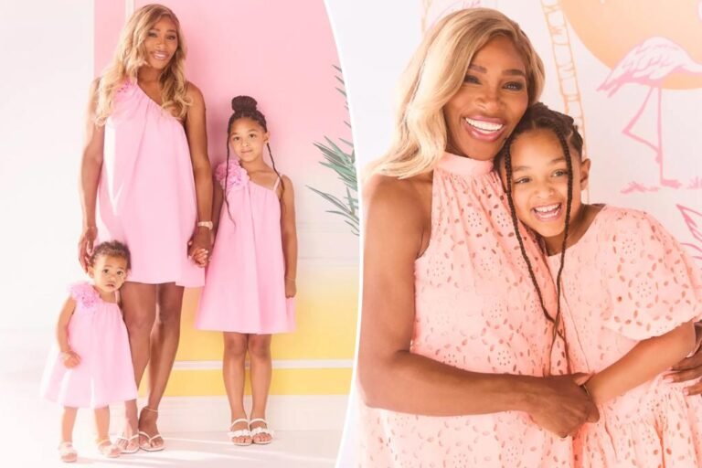 Serena Williams and daughters match in lovely pink attire from style collaboration with a tennis tie-in Serena Williams and daughters match in lovely pink attire from style collaboration with a tennis tie-in