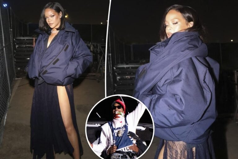 Rihanna dares to reveal in see-through lace skirt at Rolling Loud in LA