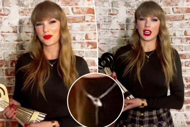 Taylor Swift wears ‘Status’-coded snake necklace throughout iHeartRadio Music Awards 2025