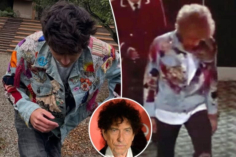 Timothée Chalamet dropped K on Bob Dylan’s precise patchwork denim jacket
