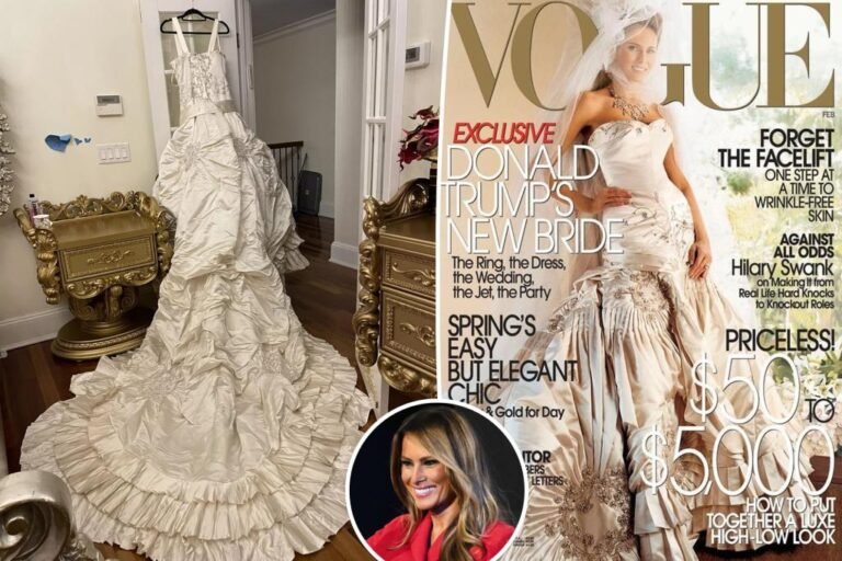 Melania Trump’s marriage ceremony costume seems to be on the market on eBay
