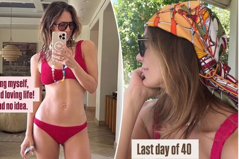 Katharine McPhee poses in fiery purple bikini to honor ‘final day of 40’ Katharine McPhee poses in fiery purple bikini to honor ‘final day of 40’