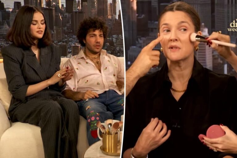 Selena Gomez, Benny Blanco do Drew Barrymore’s make-up on discuss present Selena Gomez, Benny Blanco do Drew Barrymore’s make-up on discuss present