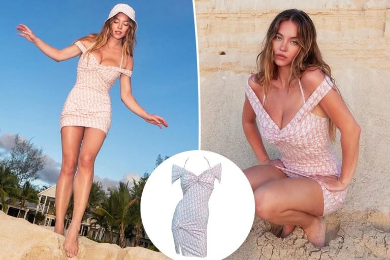 Sydney Sweeney ditches her engagement ring and dons pinup-style mini for sultry seashore snaps