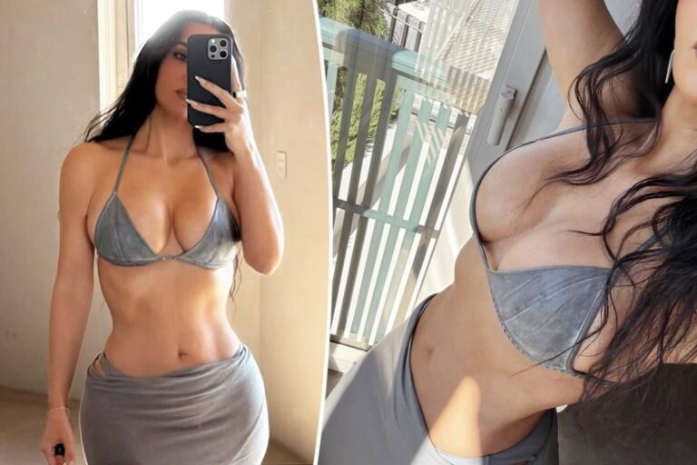 Kim Kardashian exhibits off curves in tiny bikini for Spring Break