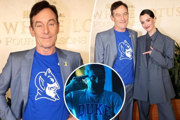 ‘White Lotus’ star Jason Isaacs sticks it to Duke with Blue Satan T-shirt