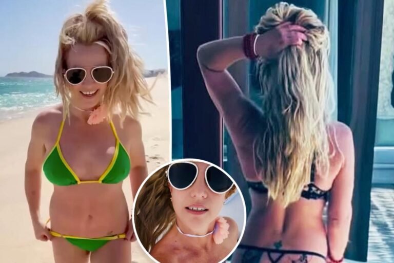 Britney Spears shares cheeky lingerie photograph after ditching her garments on the seaside