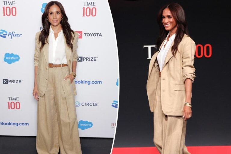 Meghan Markle swaps skinny denims for wide-leg trousers at Time100 Summit
