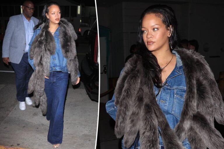 Rihanna triples down on denim with ,300 Dior purse for LA dinner date