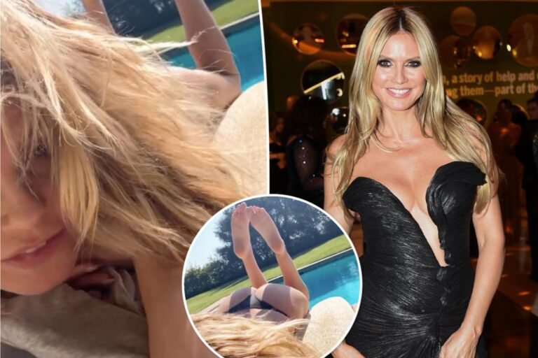 Heidi Klum sunbathes in nothing however thong bikini bottoms