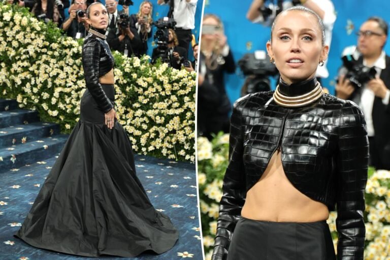 Miley Cyrus flaunts abs on Met Gala 2025 crimson carpet in leather-based crop prime Miley Cyrus flaunts abs on Met Gala 2025 crimson carpet in leather-based crop prime