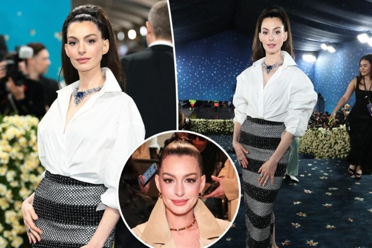 Anne Hathaway, 42, seems to be half her age at Met Gala 2025 after sparking cosmetic surgery rumors