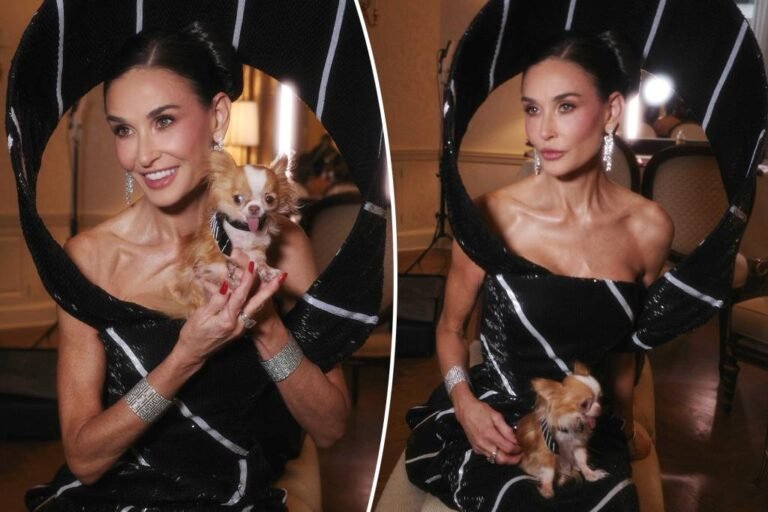 Demi Moore’s canine Pilaf wears cute matching Met Gala 2025 look