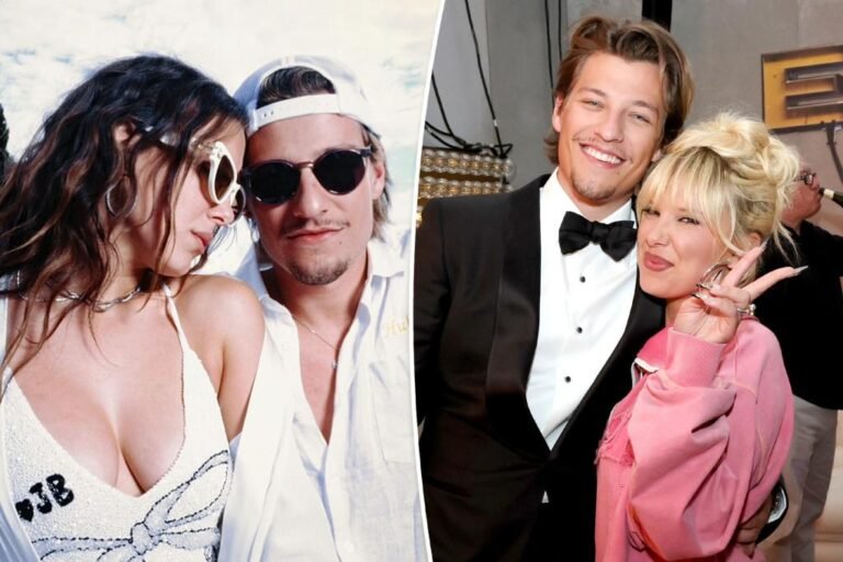 Millie Bobby Brown wears husband Jake Bongiovi’s initials on her plunging swimsuit Millie Bobby Brown wears husband Jake Bongiovi’s initials on her plunging swimsuit