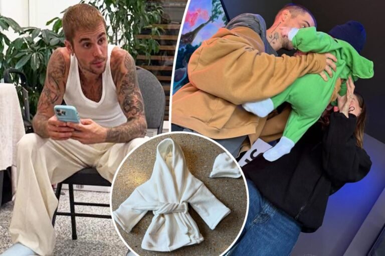 Justin Bieber designs mini bathtub gown for son Jack Blues Justin Bieber designs mini bathtub gown for son Jack Blues