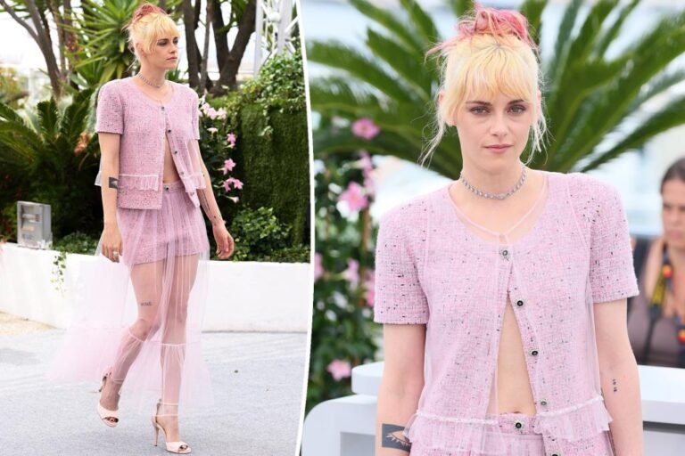Kristen Stewart skirts new Cannes Movie Competition 2025 purple carpet guidelines with skin-baring look