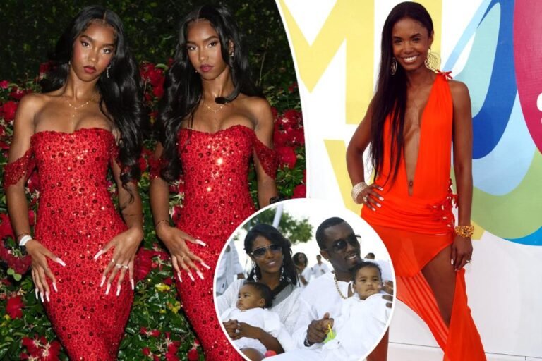 Sean ‘Diddy’ Combs’ twin daughters, Jessie and D’Lila, channel mother Kim Porter at promenade