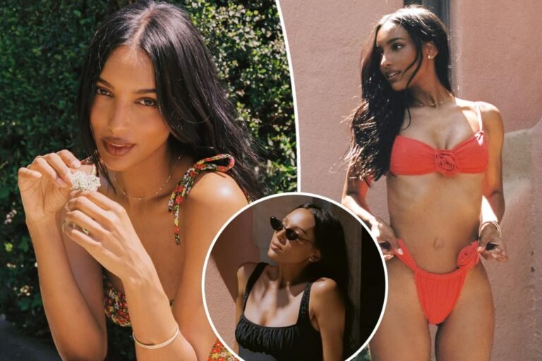 Jasmine Tookes on designing her personal bikinis and her trick for hiding tan strains