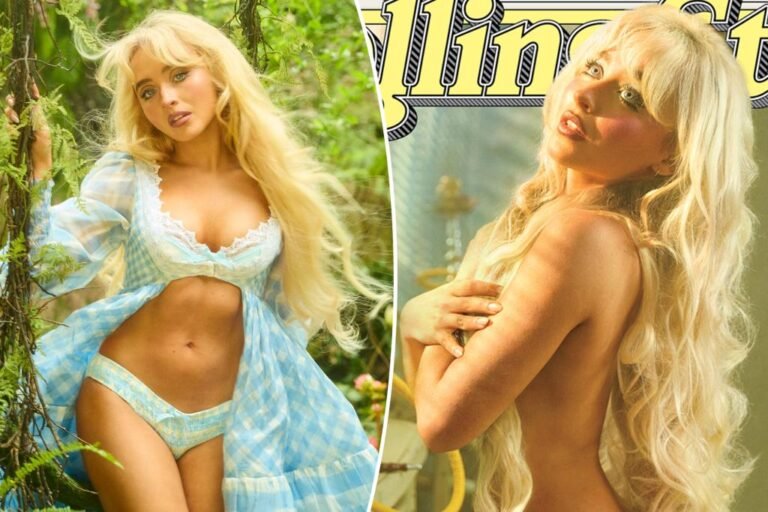 Sabrina Carpenter wears nothing however thigh-high socks and butt-grazing blond hair on Rolling Stone cowl