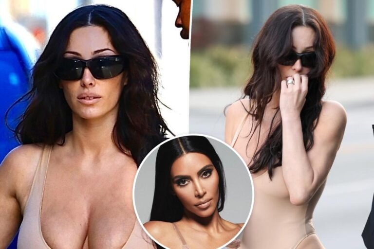 Bianca Censori appears like Kim Kardashian’s twin in bodysuit, fur boots