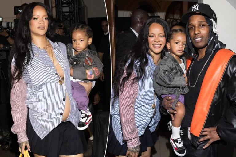 Rihanna and son Riot help A$AP Rocky at rapper’s runway present throughout Paris Style Week