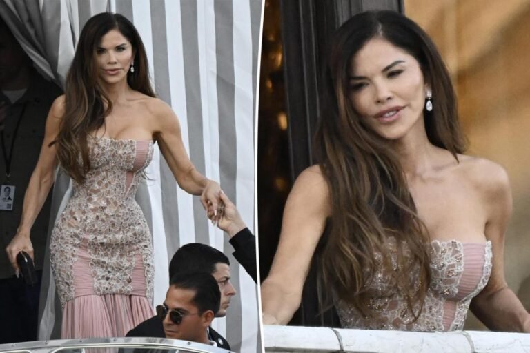 Lauren Sánchez goes glam in crystal-covered Versace for post-wedding occasion