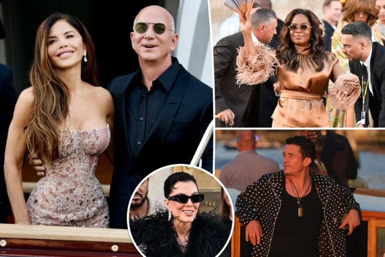 Stars embrace elegant loungewear for Jeff Bezos and Lauren Sánchez’s pajama-themed marriage ceremony afterparty