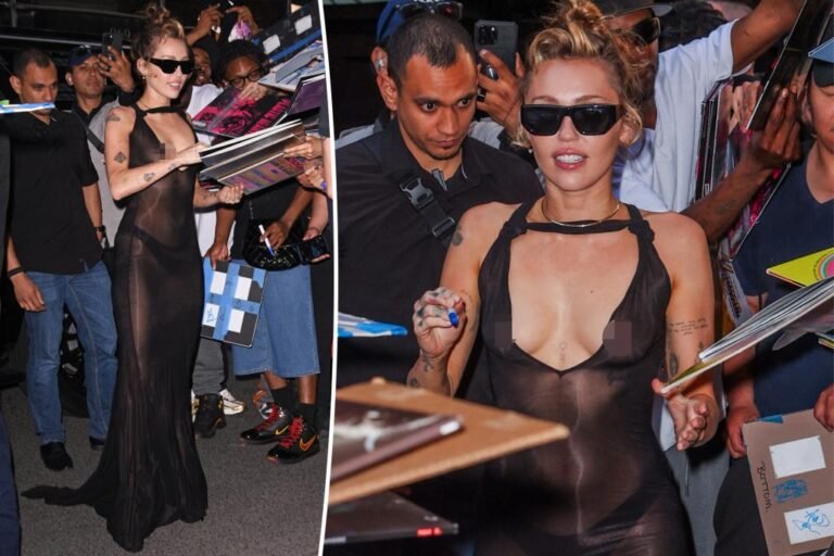 Miley Cyrus dares to reveal in sheer black costume whereas selling new album