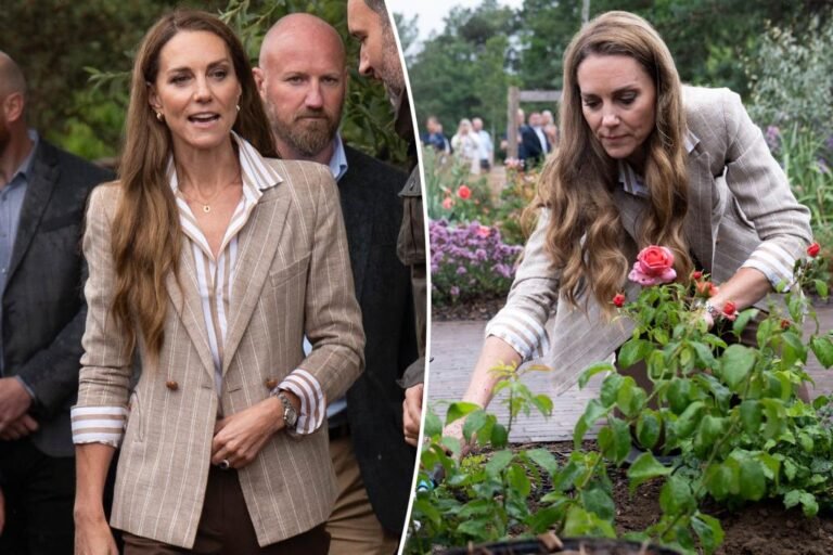 Kate Middleton wears striped outfit for hospital backyard go to