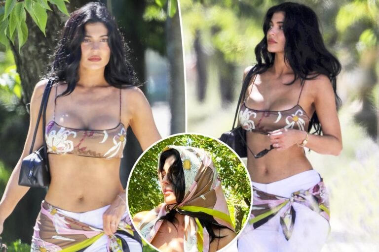 Kylie Jenner rocks satin bralette on Tuscany trip