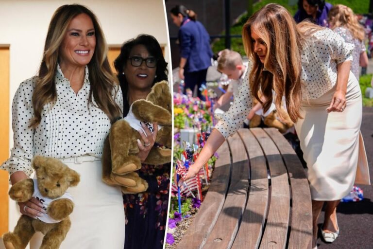 Melania Trump embraces the polka dot development for go to to DC youngsters’s hospital