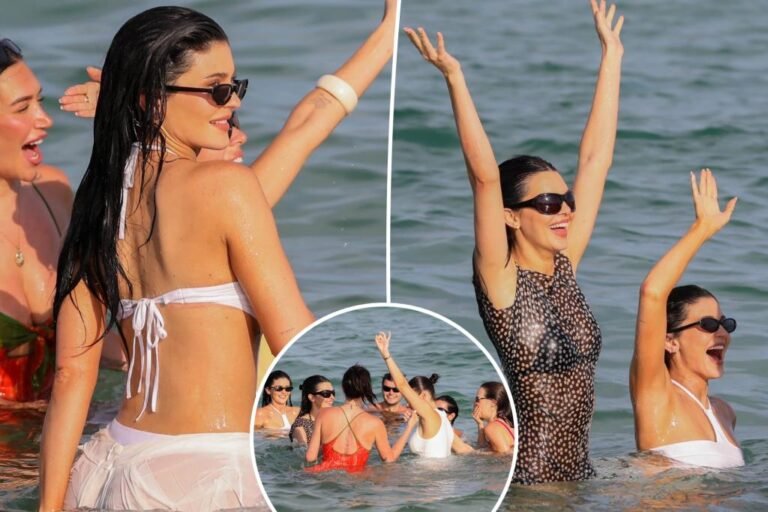 Kylie and Kendall Jenner get together with buddies in St. Tropez