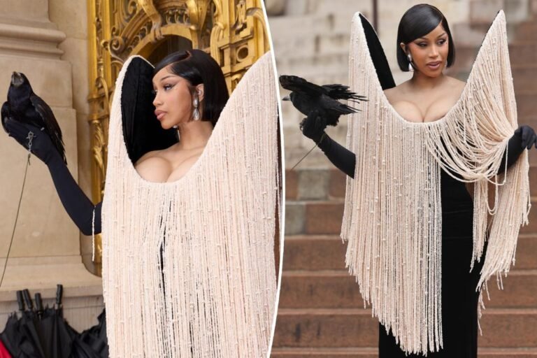 Cardi B brings stay fowl to Schiaparelli Paris Haute Couture Week present 