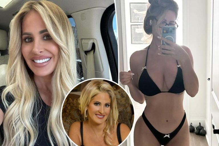 Kim Zolciak flaunts her physique in a tiny bikini after revealing each cosmetic surgery process she’s had completed