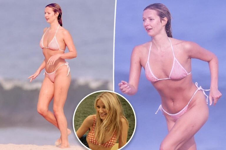 Apple Martin, 21, is mother Gwyneth Paltrow’s twin in tiny gingham bikini