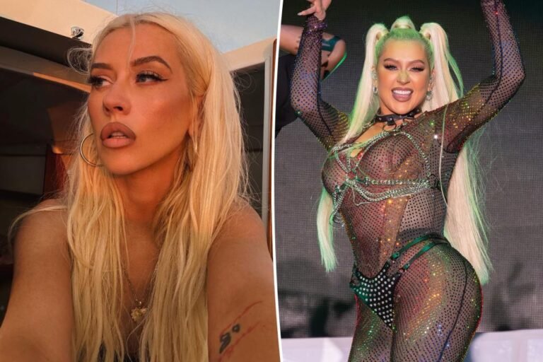 Christina Aguilera rocks red-hot swimsuit after dismissing Ozempic rumors