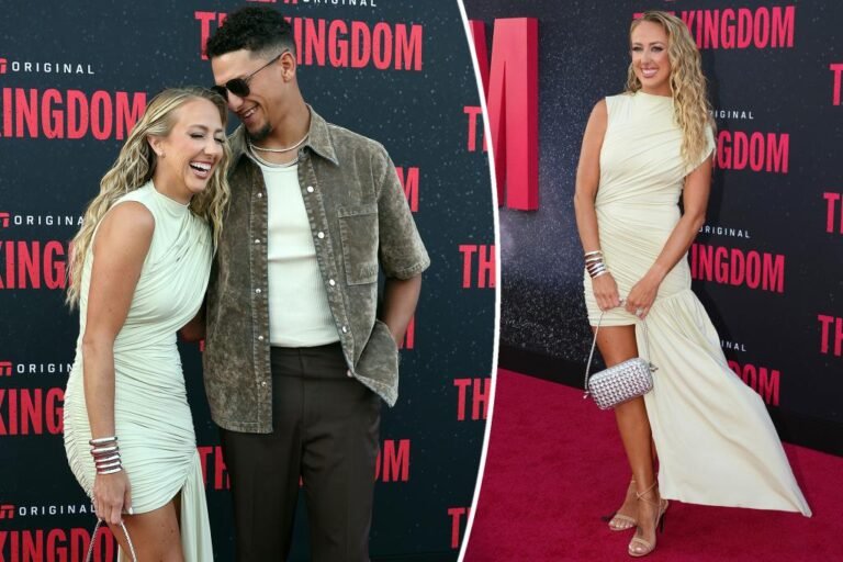 Brittany Mahomes goes goddess stylish on Chiefs ‘The Kingdom’ doc pink carpet