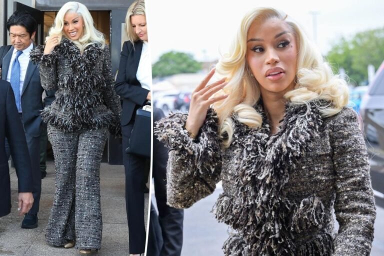 Cardi B wears luxe K tweed outfit to take the stand in court docket case Cardi B wears luxe K tweed outfit to take the stand in court docket case