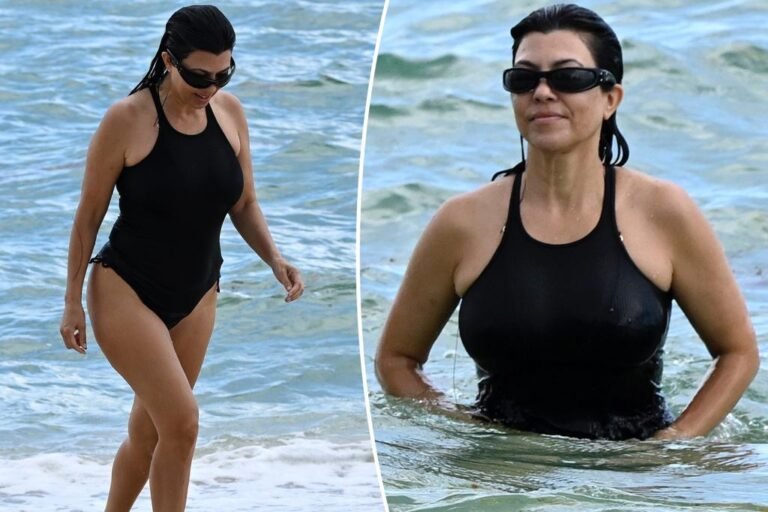 Kourtney Kardashian rocks thong swimsuit after being pregnant rumors Kourtney Kardashian rocks thong swimsuit after being pregnant rumors