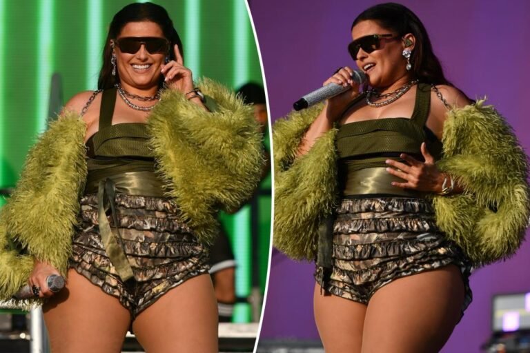 Nelly Furtado rocks ruffled scorching pants and fake fur for Boardmasters Pageant efficiency