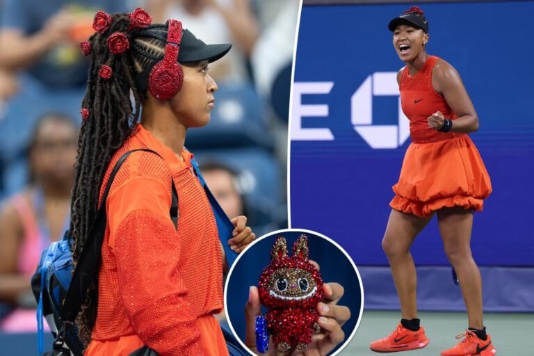 Naomi Osaka debuts bedazzled hair and matching Labubu at US Open 2025 Naomi Osaka debuts bedazzled hair and matching Labubu at US Open 2025