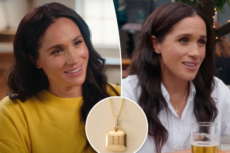 Meghan Markle’s Tiny Tags locket necklace is beneath 0 Meghan Markle’s Tiny Tags locket necklace is beneath 0