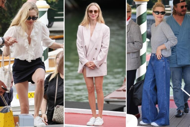 Amanda Seyfried wore Cariuma sneakers 3 times on the Venice Movie Competition