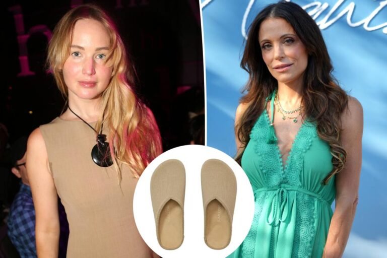Bethenny Frankel and Jennifer Lawrence each put on Rothy’s clogs