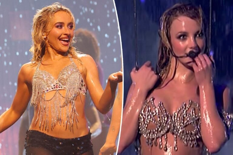 Sabrina Carpenter nods to Britney Spears in bedazzled bra throughout VMAs 2025 efficiency
