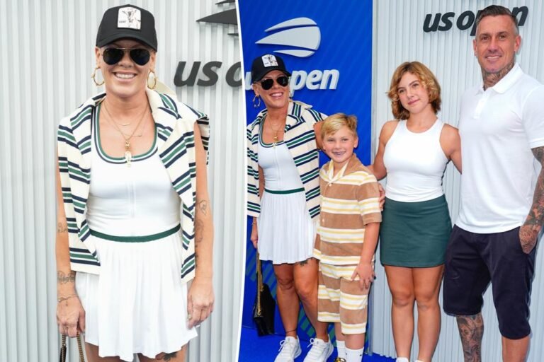 Pink and daughter Willow, 14, coordinate in cute US Open outfits throughout household outing