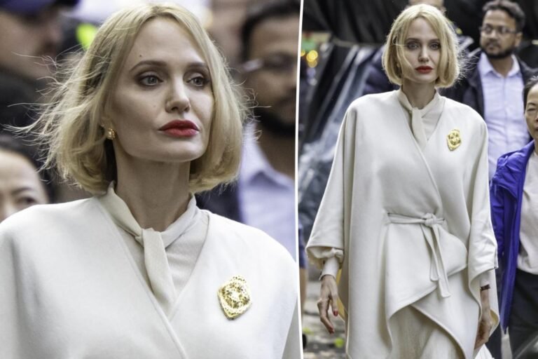 Angelina Jolie debuts placing blond bob whereas filming ‘Anxious Individuals’