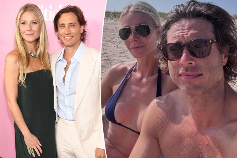 Gwyneth Paltrow flaunts her match determine in blue bikini on seaside outing with husband Brad Falchuk